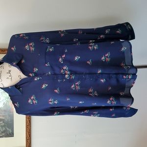 Liz Claiborne Robin print blouse